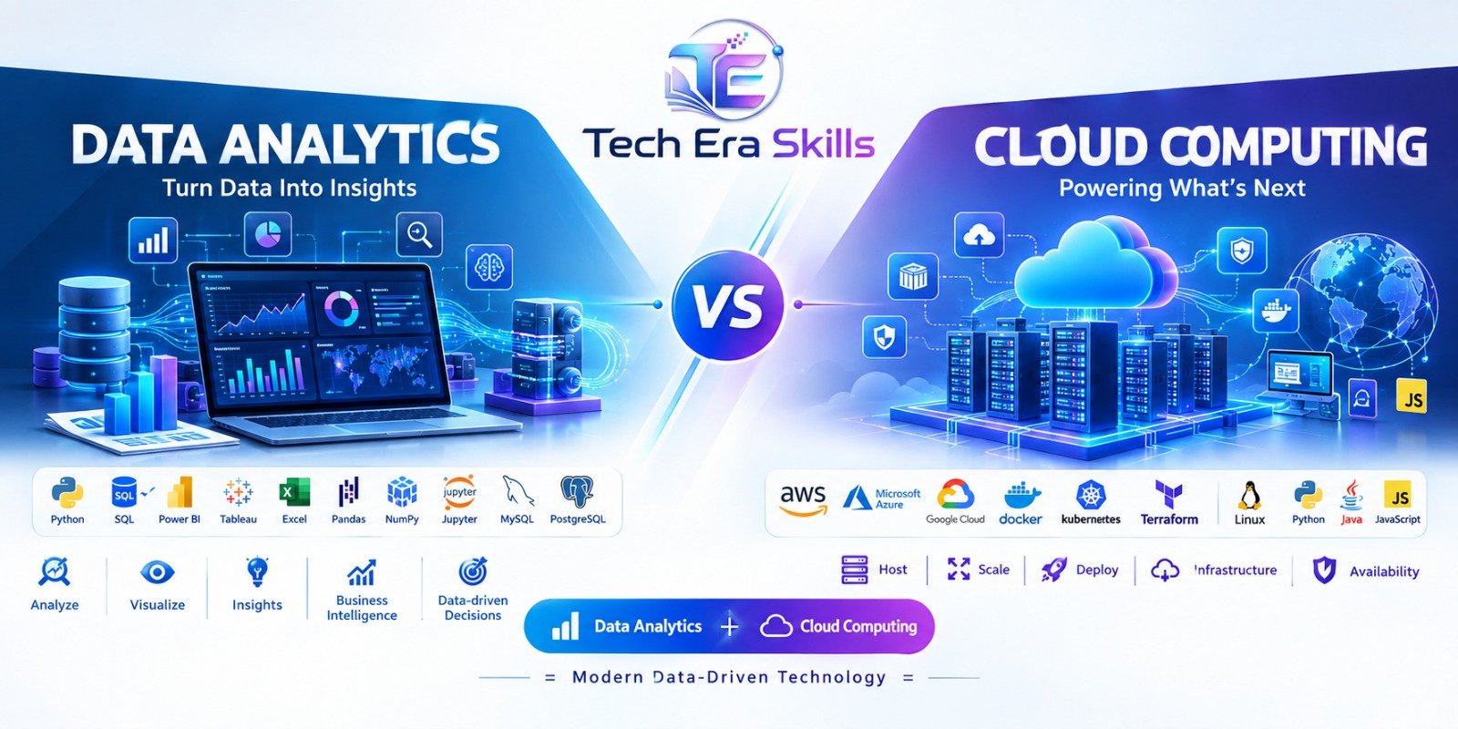 Data Analyst vs Cloud Architect Visual